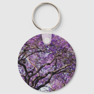 Porte-clés Fleurs de fleur d'arbre de Jacaranda au printemps