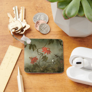 Porte-clés Fleurs de la passion et colibris par Martin J Head