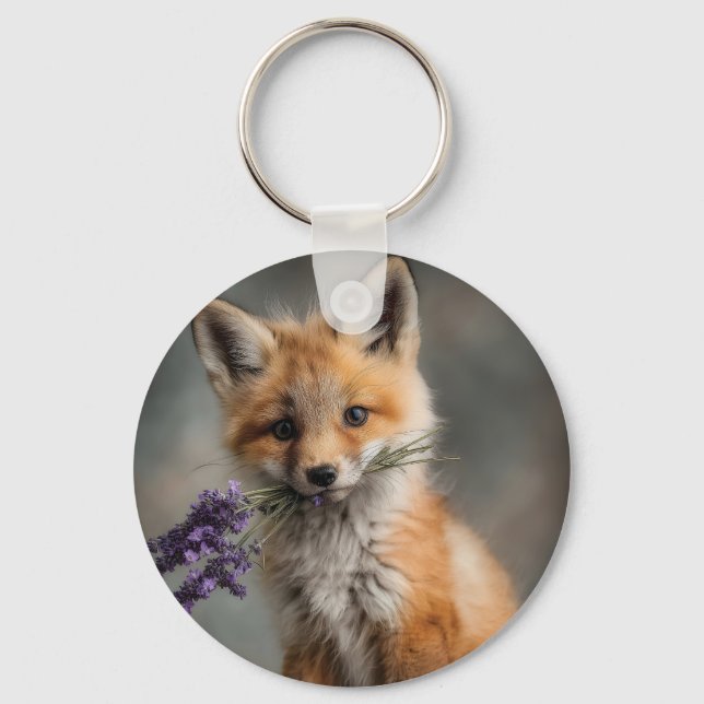 Porte-clés Fleurs de lavande fermées pour kit Fox adorable (Recto)