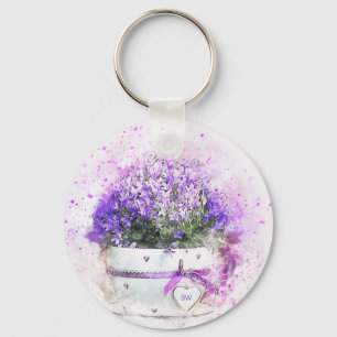 Porte-clés Fleurs de lavande personnalisées Feminine