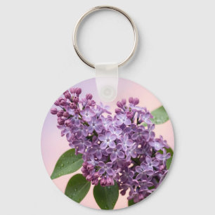 Porte-clés Fleurs de lilas violet frais Floral de printemps