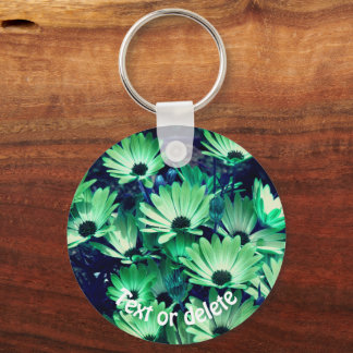 Porte-clés Fleurs de marguerite verte personnalisées
