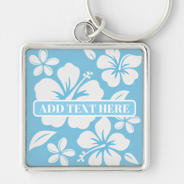 Porte-clés Fleurs de plage bleu tropical (Devant)