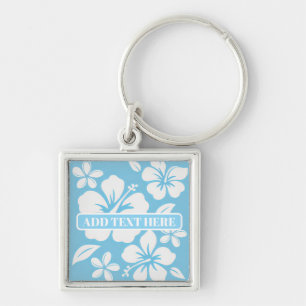 Porte-clés Fleurs de plage bleu tropical
