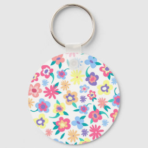 Porte-clés Fleurs de printemps colorées mignonnes motif
