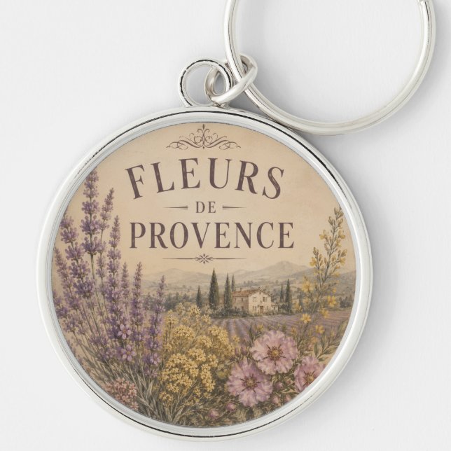 porte-clés fleurs de provence (Devant)