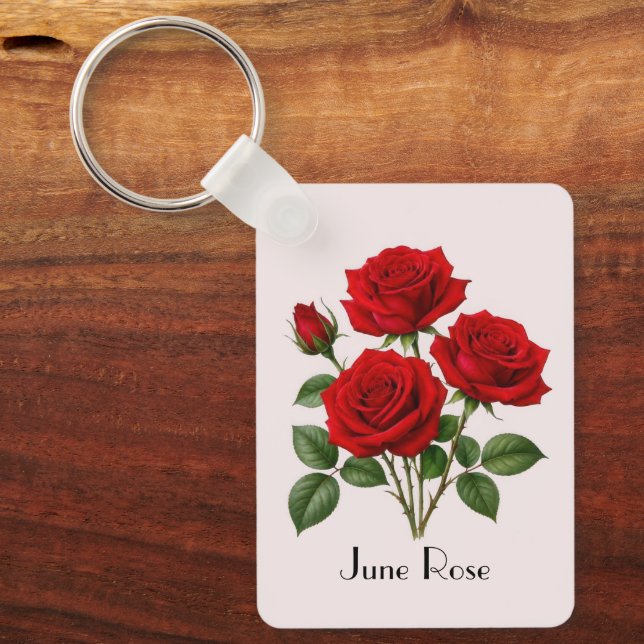 Porte-clés Fleurs de rose de juin  (Recto)