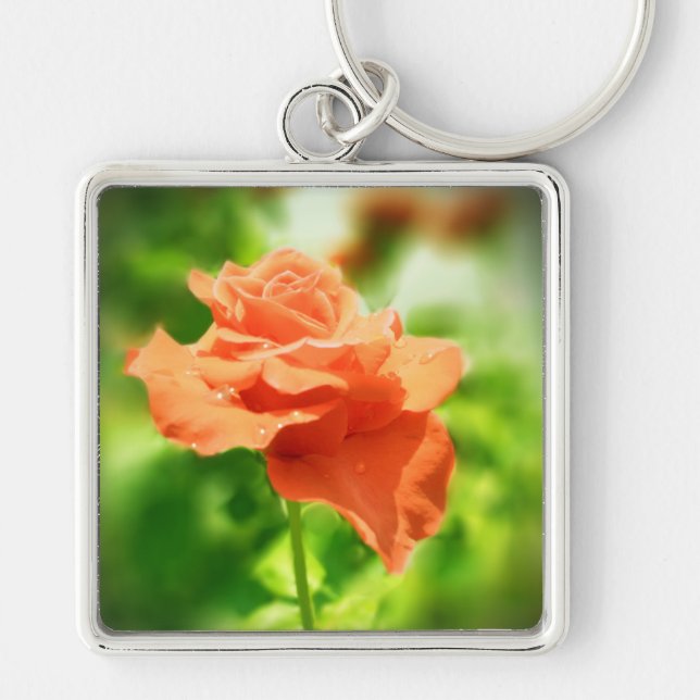 Porte-clés Fleurs de rose romantiques #2 (Devant)