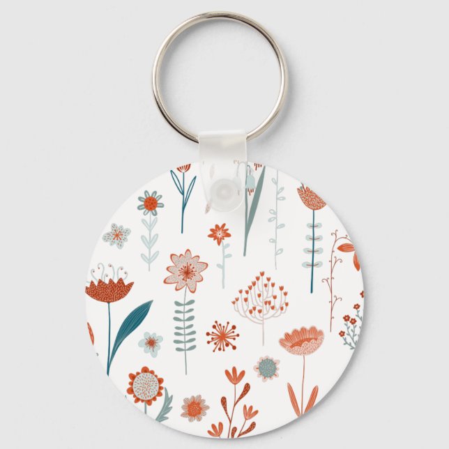 Porte-clés Fleurs d'été scandinaves (Recto)