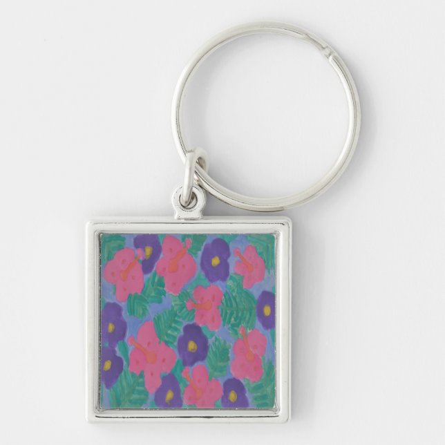 Porte-clés Fleurs d'Hibiscus tropicaux (Devant)