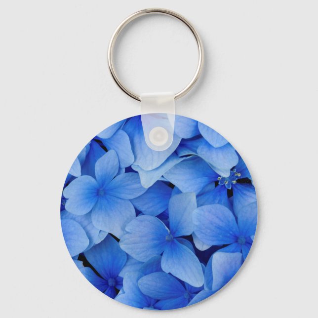Porte-clés Fleurs d'Hydrangée Bleue (Recto)