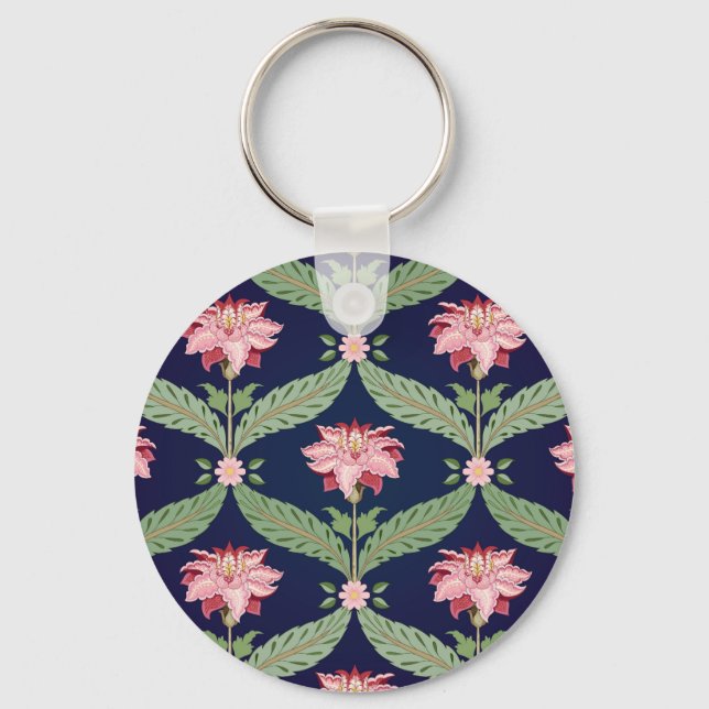 Porte-clés Fleurs d'Imaginaire : Motifs indiens foncés (Recto)