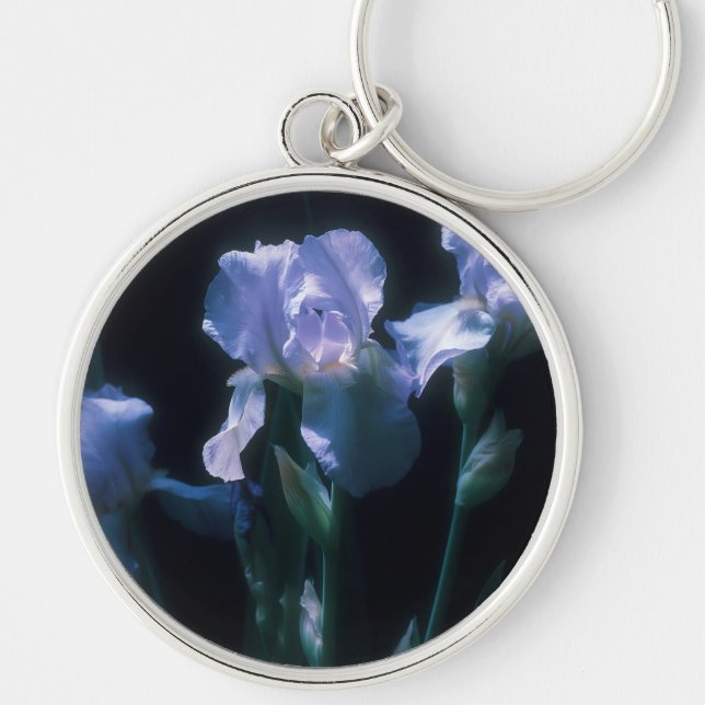 Porte-clés Fleurs d'Iris au Crépuscule (Devant)