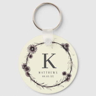 Porte-clés Fleurs élégantes personnalisées Wreath Keych