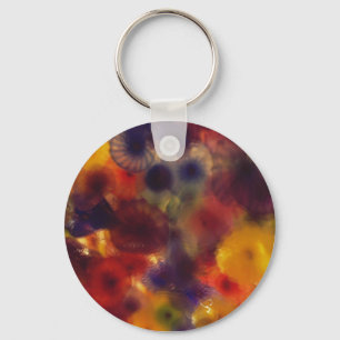 Porte-clés fleurs en verre