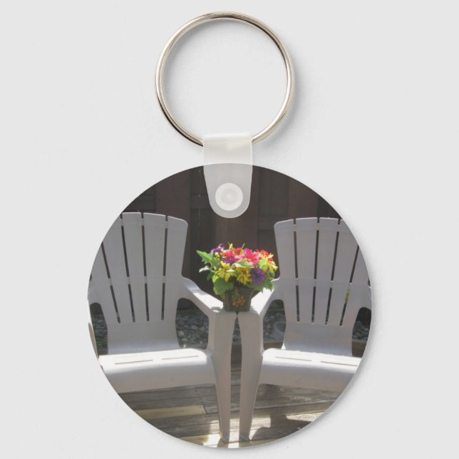 Porte-clés Fleurs et chaises Adirondack (Recto)