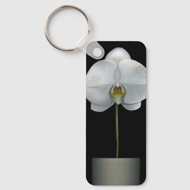 Porte-clés Fleurs | Fleur d'orchidées blanches (Recto)