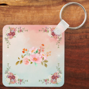 Porte-clés Fleurs Fleuries, Romance Florale Vintage