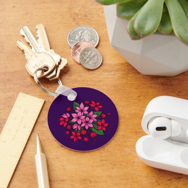 Porte-clés Fleurs florales lumineuses cosy  (Bureau)