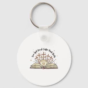 Porte-clés Fleurs Groovy Amour Dieu Boire Café Lire Livres Ch