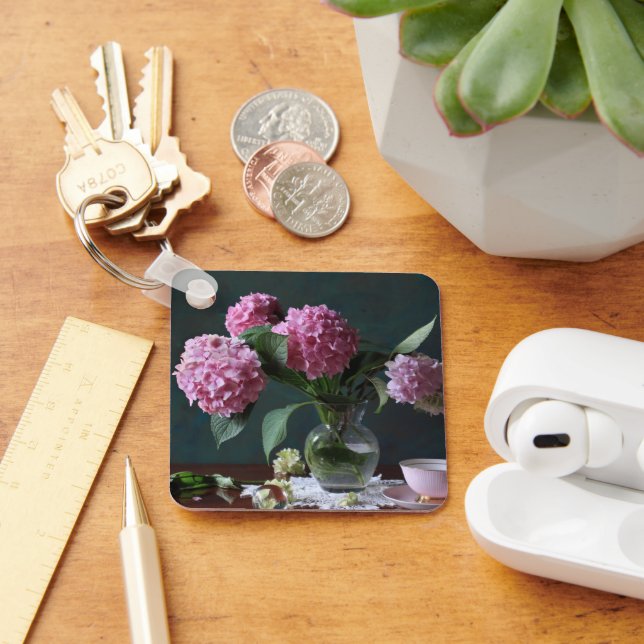 Porte-clés Fleurs | Hydrangées dans Vase (Bureau)