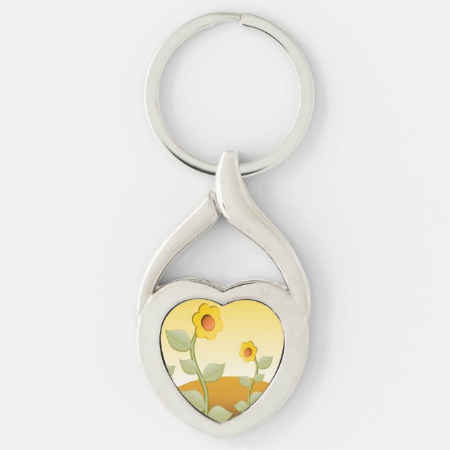 PORTE-CLÉS FLEURS JAUNES (Devant)