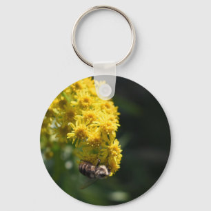 Porte-clés Fleurs Jaunes Bee Bumblebee Nature Photographie