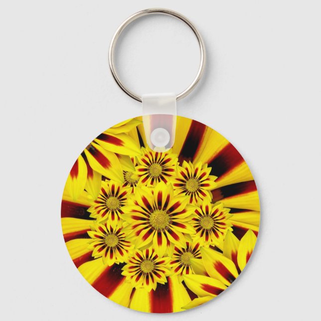 Porte-clés Fleurs Jaunes Lumineuses (Recto)