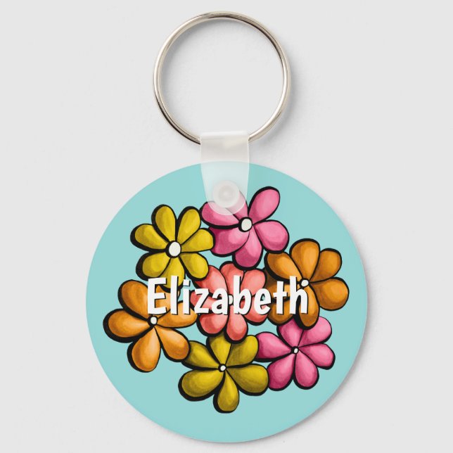 Porte-clés Fleurs mignonnes Nom de la fille de printemps (Recto)