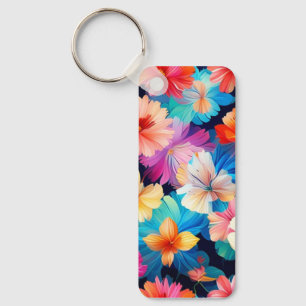 Porte-clés Fleurs multicolores florales Motif-37566