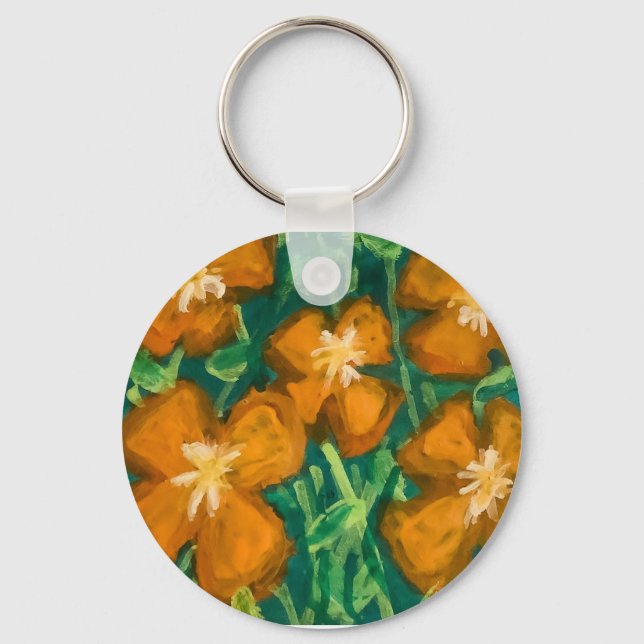 Porte-clés Fleurs orange (Recto)