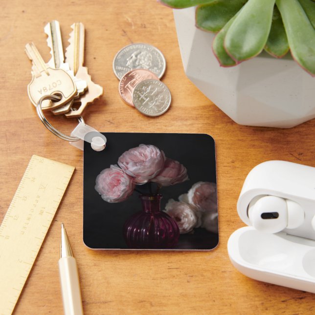 Porte-clés Fleurs | Pale Pink Peonies dans Vase (Bureau)