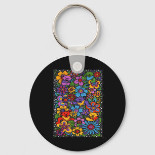 Porte-clés Fleurs Psychédéliques Ours Dansants Gratefu Coloré