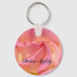 Porte-clés Fleurs Rose Conduite sécuritaire