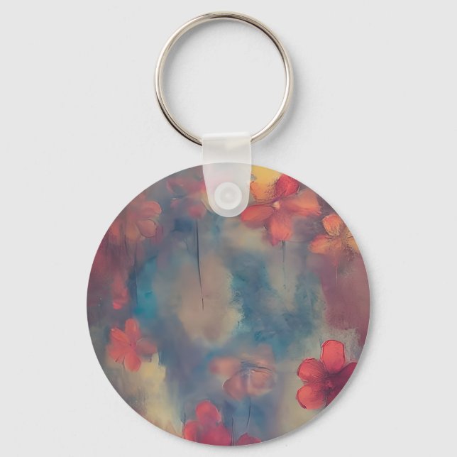 Porte-clés Fleurs roses atténuées  (Recto)
