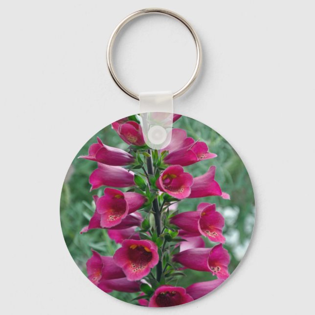 Porte-clés Fleurs roses de renard (Recto)