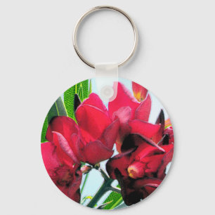 Porte-clés Fleurs rouges