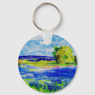 Porte-clés fleurs sauvages bluebonnet