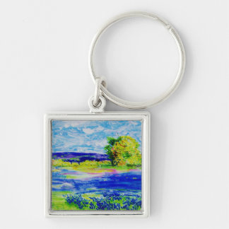 Porte-clés fleurs sauvages bluebonnet