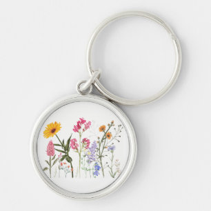 Porte-clés Fleurs Sauvages, Botanique Vintage, Floral Pastel