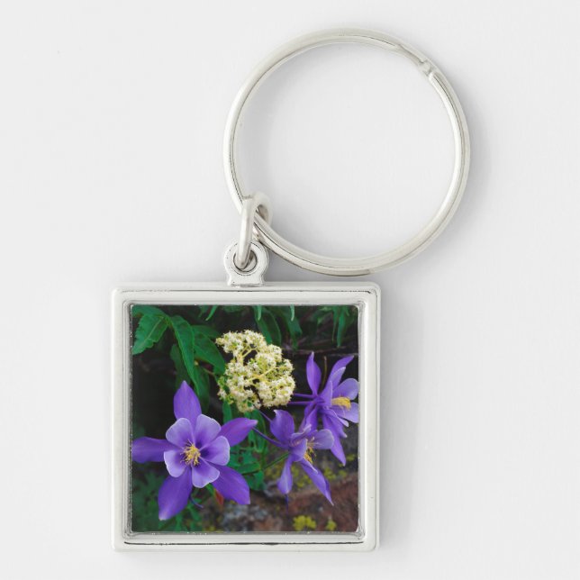 Porte-clés Fleurs sauvages de colombine mutante (Devant)