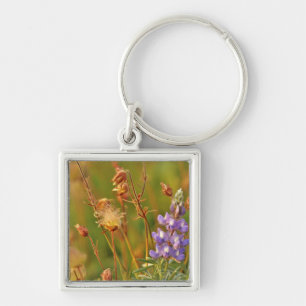 Porte-clés Fleurs sauvages de lupin et de prairie smoke dans