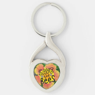 Porte-clés Fleurs "Sauvez Les Abeilles"