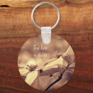 Porte-clés Fleurs Sepia Dogwood Personnalisées