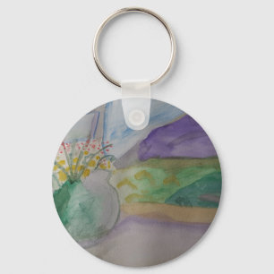 Porte-clés Fleurs Sur Le Rebord De Fenêtre