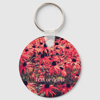 Porte-clés Fleurs Susan aux yeux noirs roses personnalisées