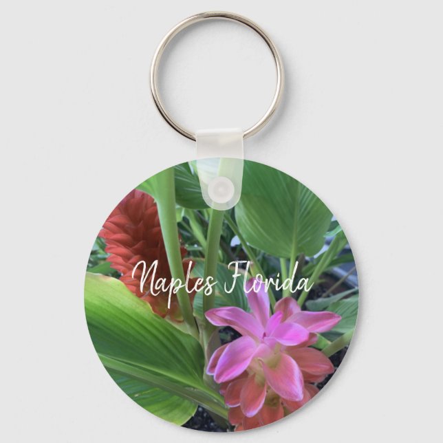 Porte-clés Fleurs tropicales de Naples Floride (Recto)
