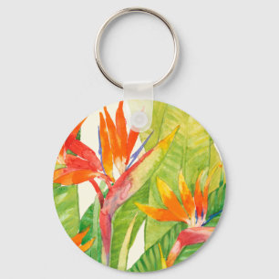 Porte-clés Fleurs tropicales   Oiseau du paradis