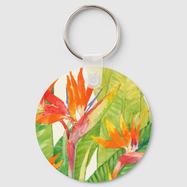 Porte-clés Fleurs tropicales | Oiseau du paradis (Recto)