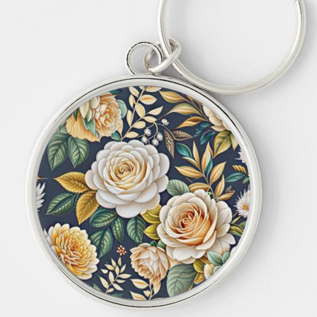 porte-clés fleurs vintage (Devant)